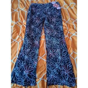 Vintage Y2K 2000's  Black White Red Floral Cotton Spandex Pants Juniors sz 7